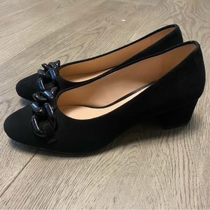 Authentic Kate Spade black suede block heel shoes 6.5
